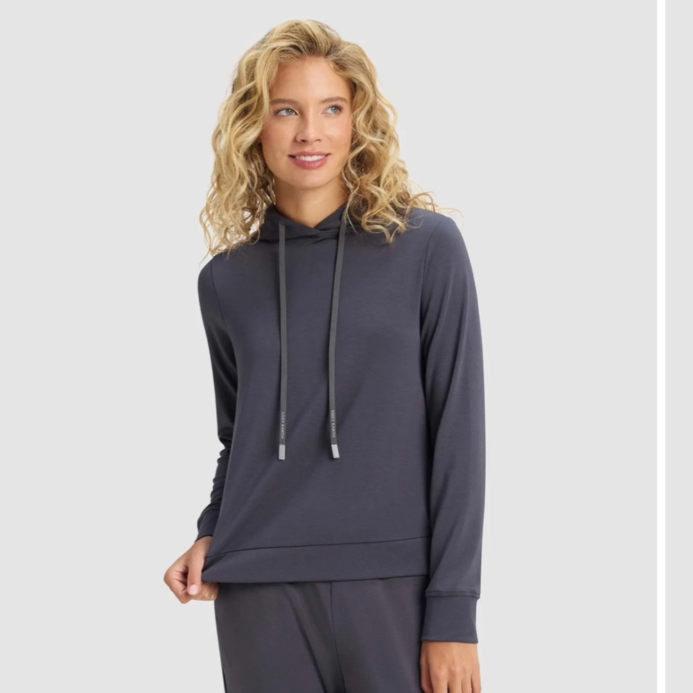 Cozy Earth Women’s Brushed Bamboo Hoodie XL Graphite (Dark Gray) NWT